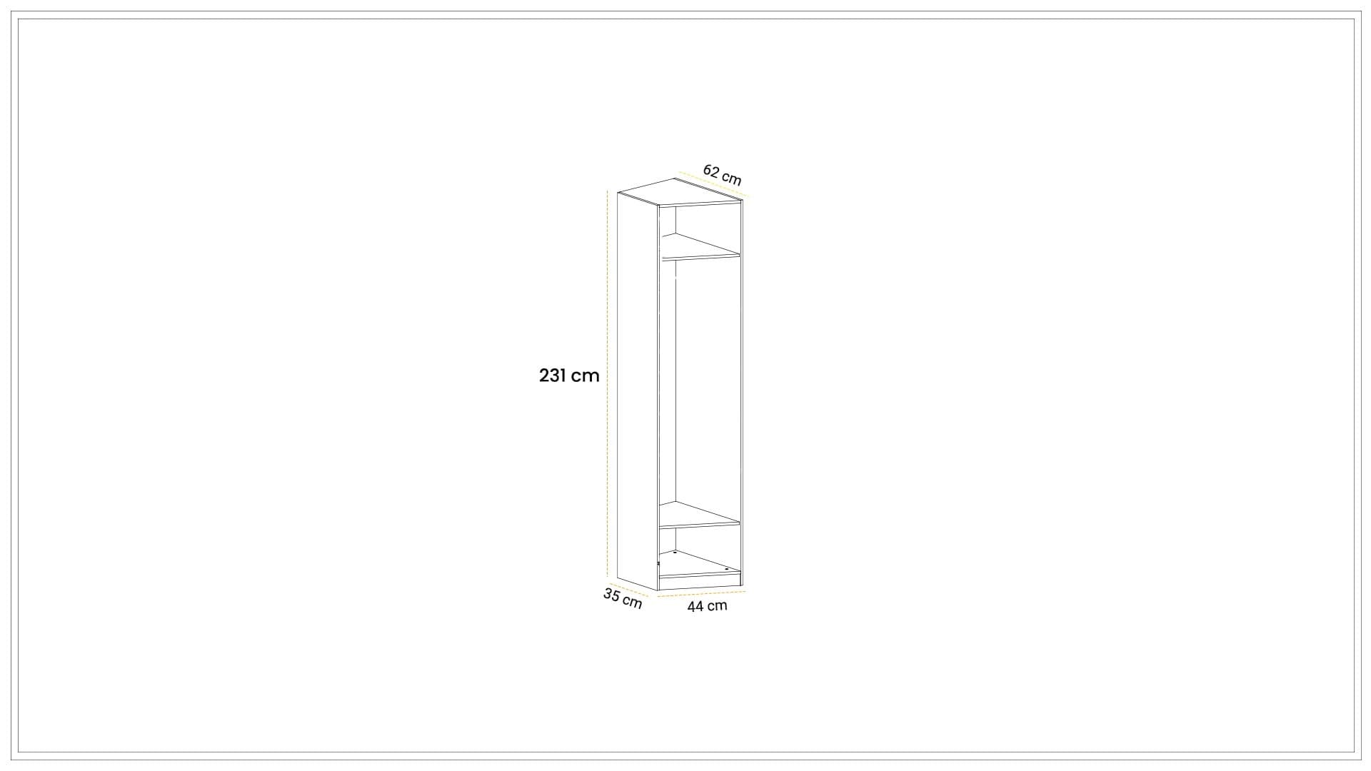 Kaşmir 50 cm Açılı Sol Dolap - 2